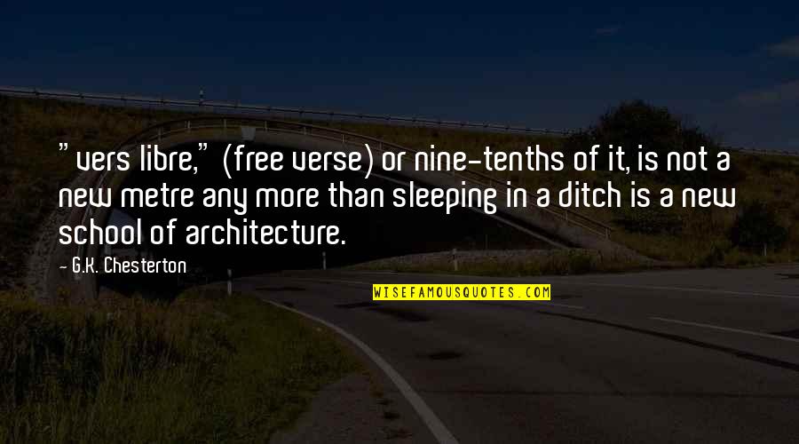 Deep Thoughts Inspirational Quotes By G.K. Chesterton: "vers libre," (free verse) or nine-tenths of it,
