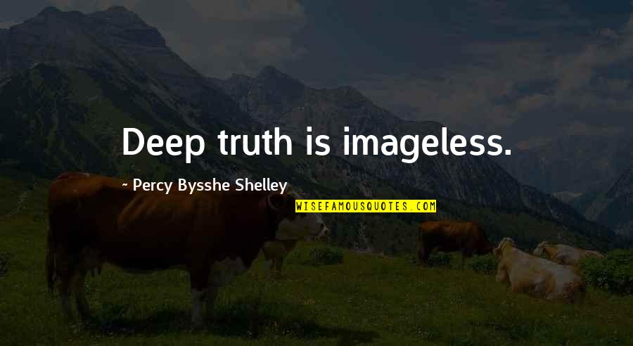 Deep Truth Quotes By Percy Bysshe Shelley: Deep truth is imageless.