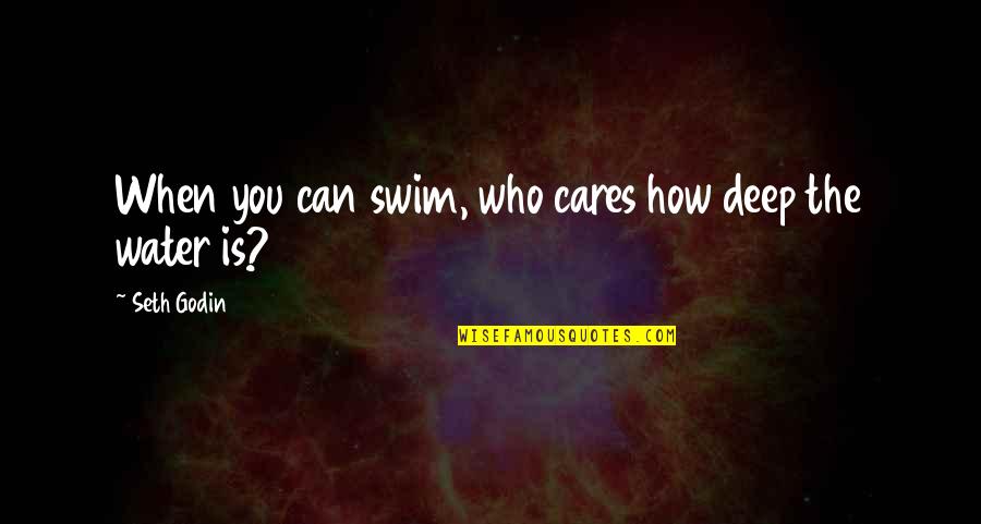 Deep Water Quotes By Seth Godin: When you can swim, who cares how deep Deep Water Quotes By Seth Godin: When you can swim, who cares how deep