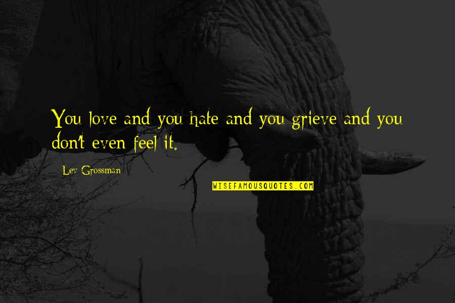 Deepand Quotes By Lev Grossman: You love and you hate and you grieve