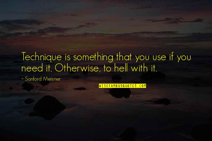 Deepavali Malayalam Quotes By Sanford Meisner: Technique is something that you use if you