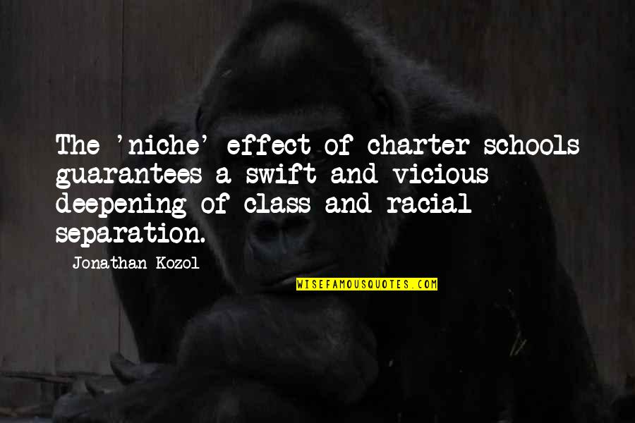 Deepening Quotes By Jonathan Kozol: The 'niche' effect of charter schools guarantees a