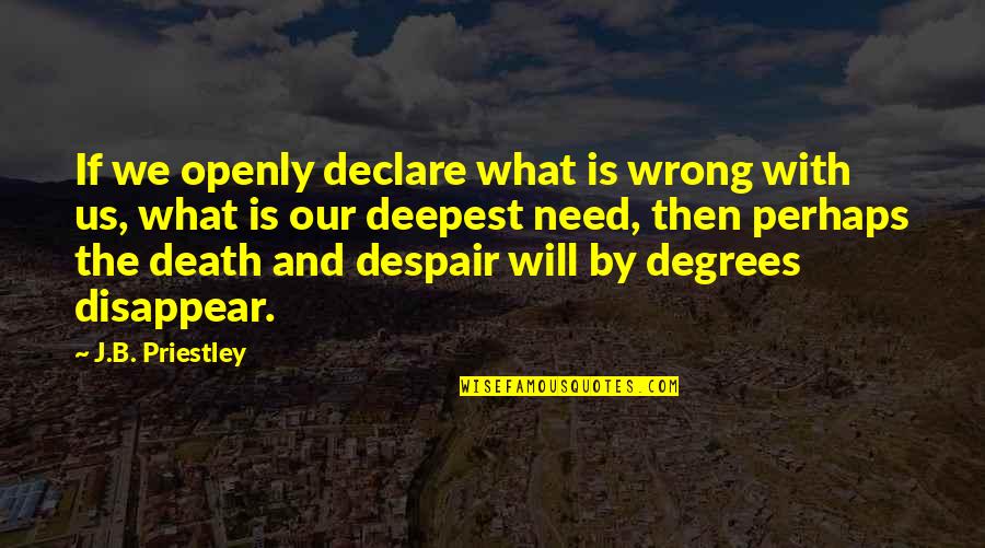 Deepest Death Quotes By J.B. Priestley: If we openly declare what is wrong with