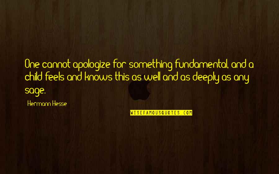 Deeply Apologize Quotes By Hermann Hesse: One cannot apologize for something fundamental, and a Deeply Apologize Quotes By Hermann Hesse: One cannot apologize for something fundamental, and a