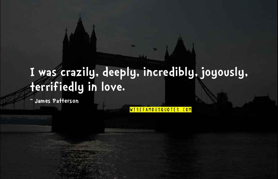 Deeply In Love Quotes By James Patterson: I was crazily, deeply, incredibly, joyously, terrifiedly in