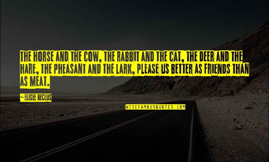 Deer Animal Quotes By Elisee Reclus: The horse and the cow, the rabbit and