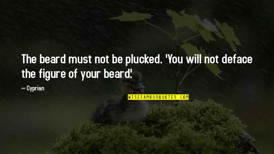 Deface Quotes By Cyprian: The beard must not be plucked. 'You will