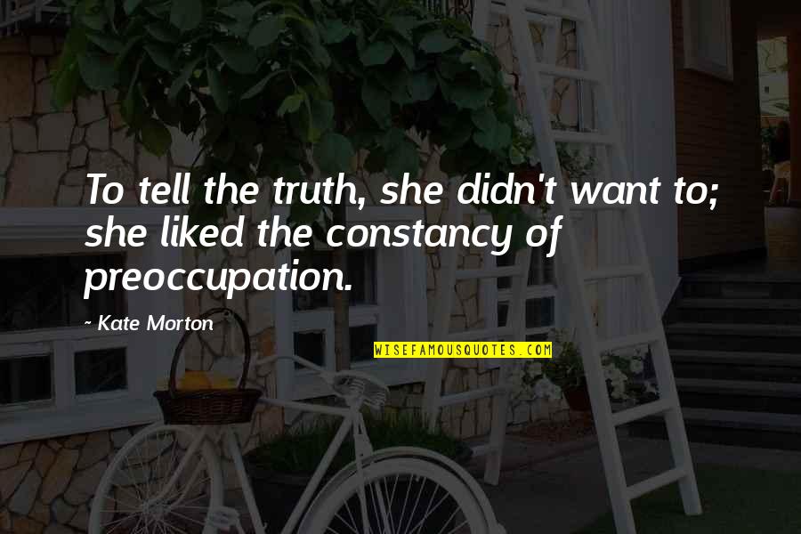 Defacer Synonym Quotes By Kate Morton: To tell the truth, she didn't want to;