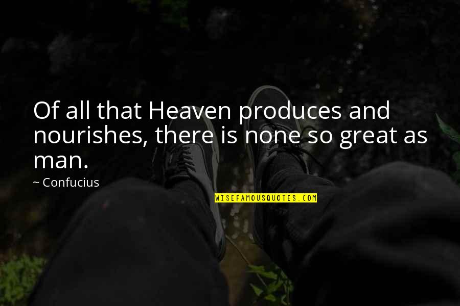 Defalcation Pronunciation Quotes By Confucius: Of all that Heaven produces and nourishes, there