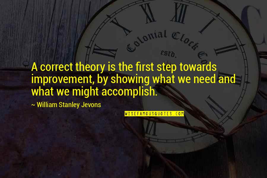 Defalcations Quotes By William Stanley Jevons: A correct theory is the first step towards