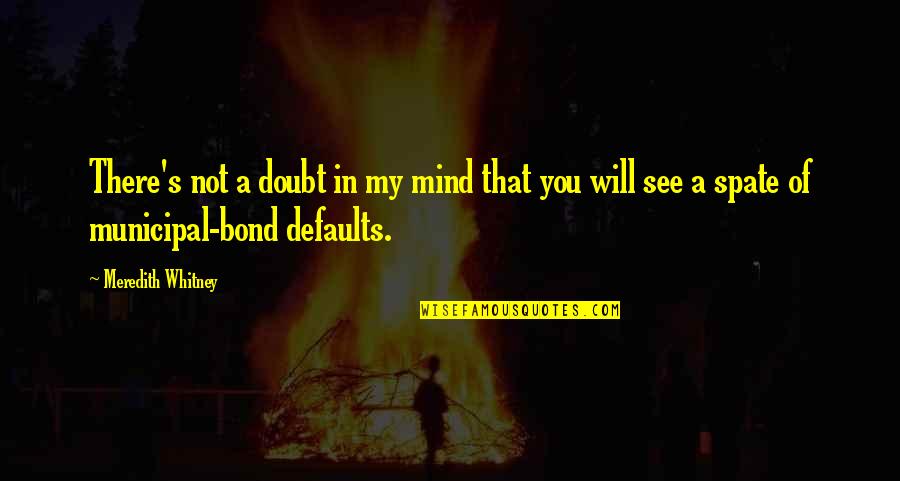 Defaults On My Mind Quotes By Meredith Whitney: There's not a doubt in my mind that