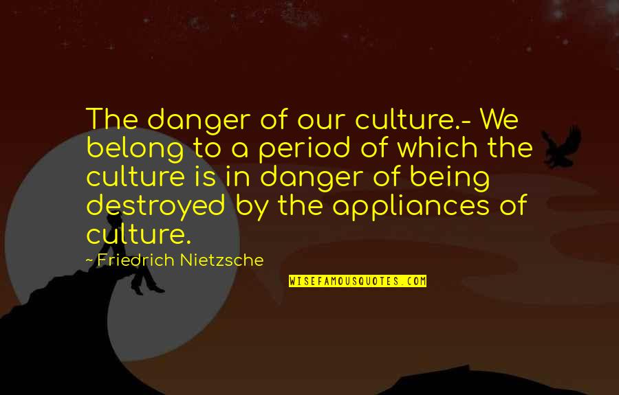 Defect Prevention Quotes By Friedrich Nietzsche: The danger of our culture.- We belong to