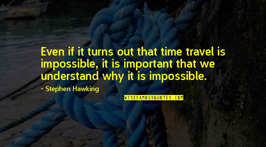 Defect Prevention Quotes By Stephen Hawking: Even if it turns out that time travel