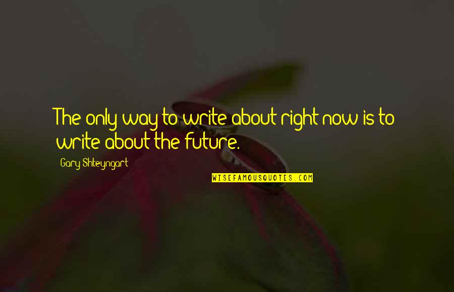 Defelice Pizza Quotes By Gary Shteyngart: The only way to write about right now