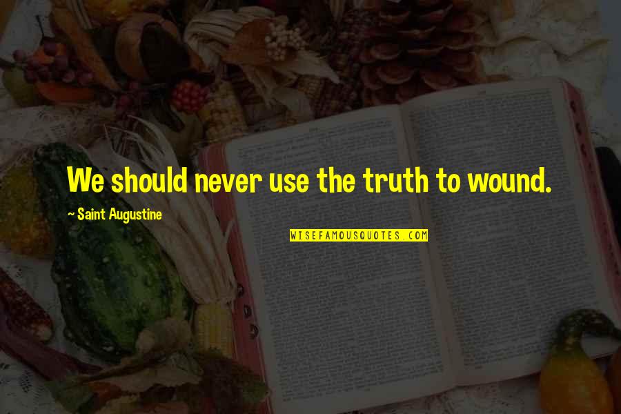 Defence Day Of Pakistan Quotes By Saint Augustine: We should never use the truth to wound. Defence Day Of Pakistan Quotes By Saint Augustine: We should never use the truth to wound.
