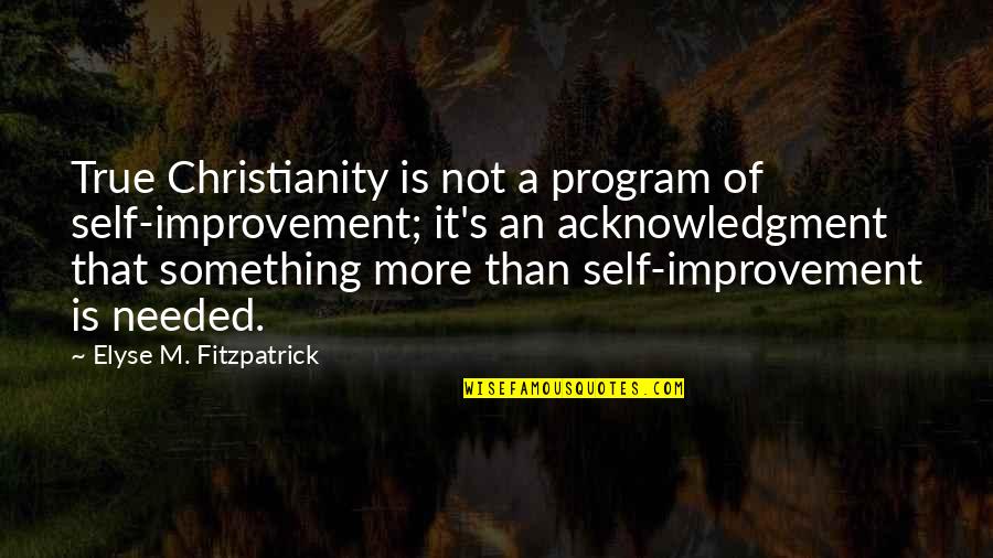 Defence Force Quotes By Elyse M. Fitzpatrick: True Christianity is not a program of self-improvement;