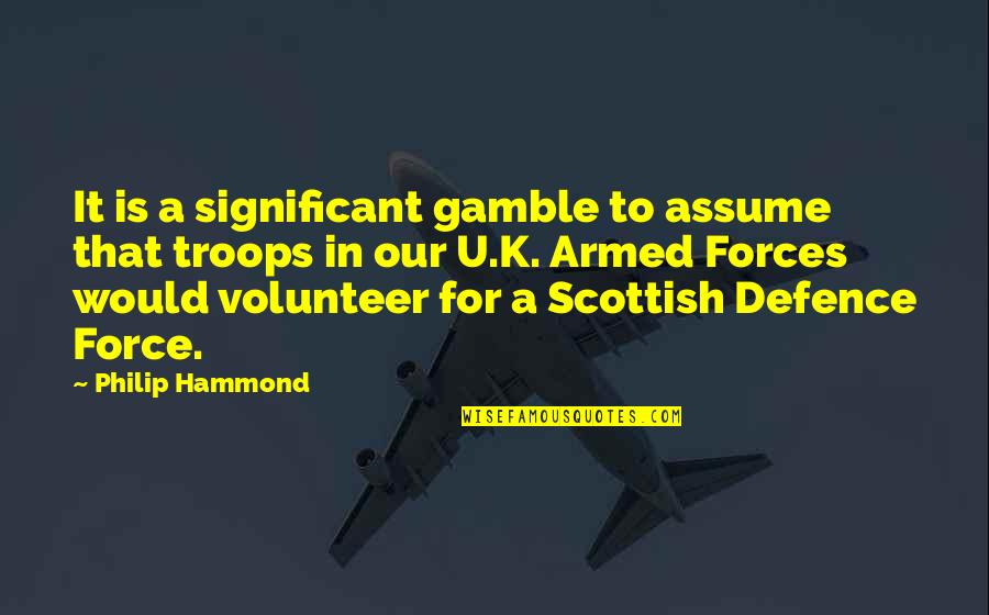 Defence Force Quotes By Philip Hammond: It is a significant gamble to assume that