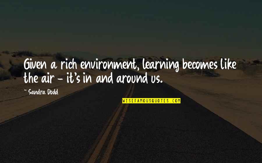 Defensas Para Quotes By Sandra Dodd: Given a rich environment, learning becomes like the