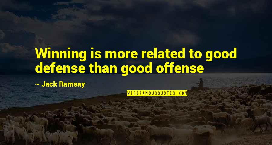 Defense And Offense Quotes By Jack Ramsay: Winning is more related to good defense than
