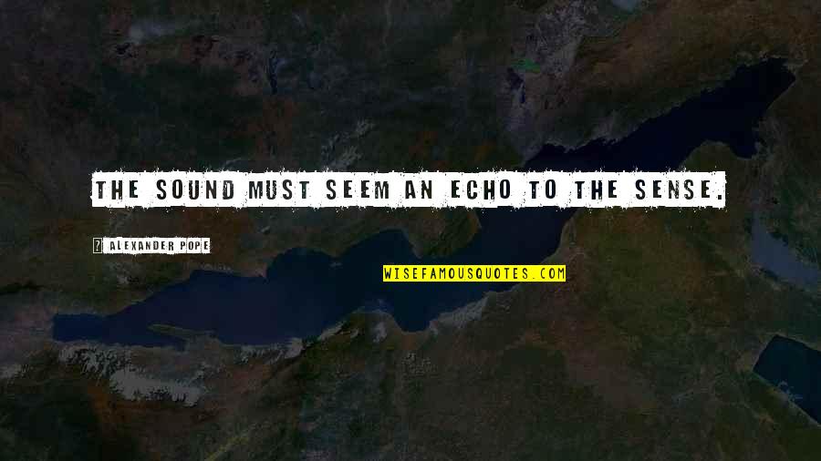 Defensio Sanae Quotes By Alexander Pope: The sound must seem an echo to the Defensio Sanae Quotes By Alexander Pope: The sound must seem an echo to the