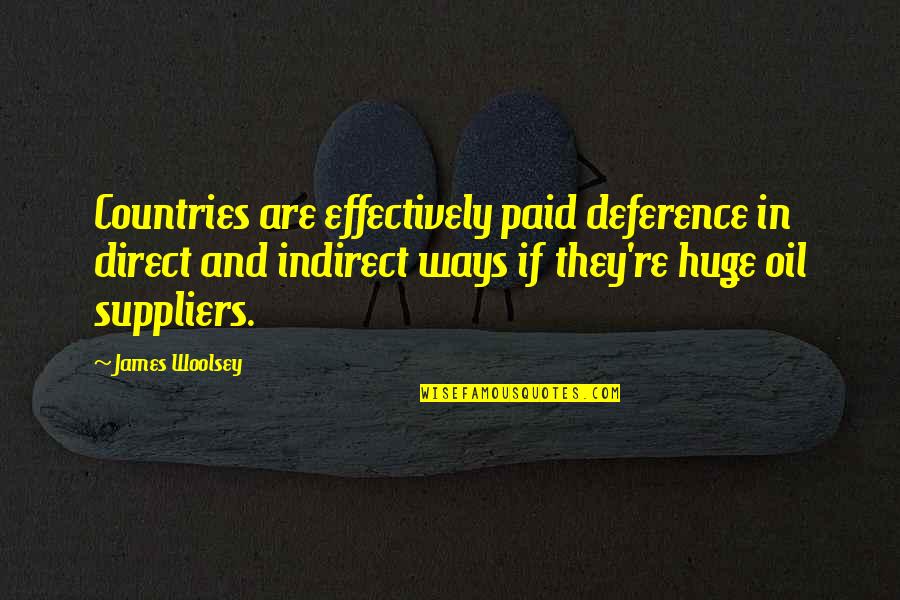 Deference Quotes By James Woolsey: Countries are effectively paid deference in direct and