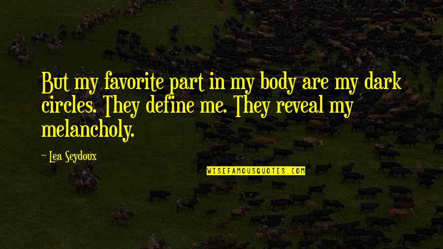 Define Dark Quotes By Lea Seydoux: But my favorite part in my body are