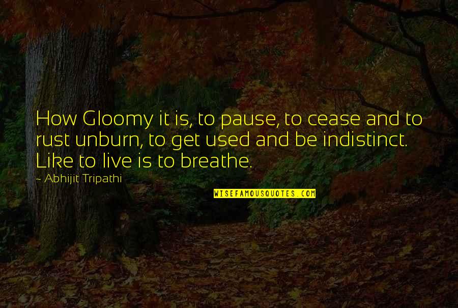 Defined By Aloha Quotes By Abhijit Tripathi: How Gloomy it is, to pause, to cease