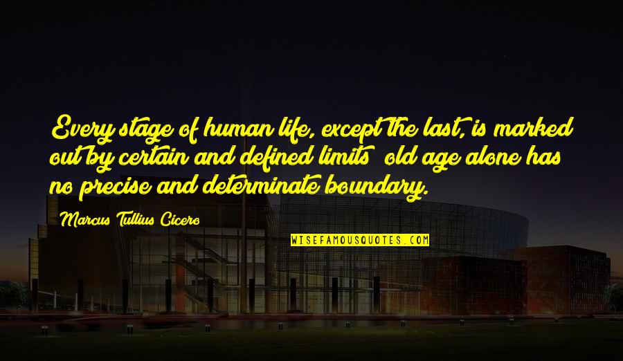 Defined By Quotes By Marcus Tullius Cicero: Every stage of human life, except the last,