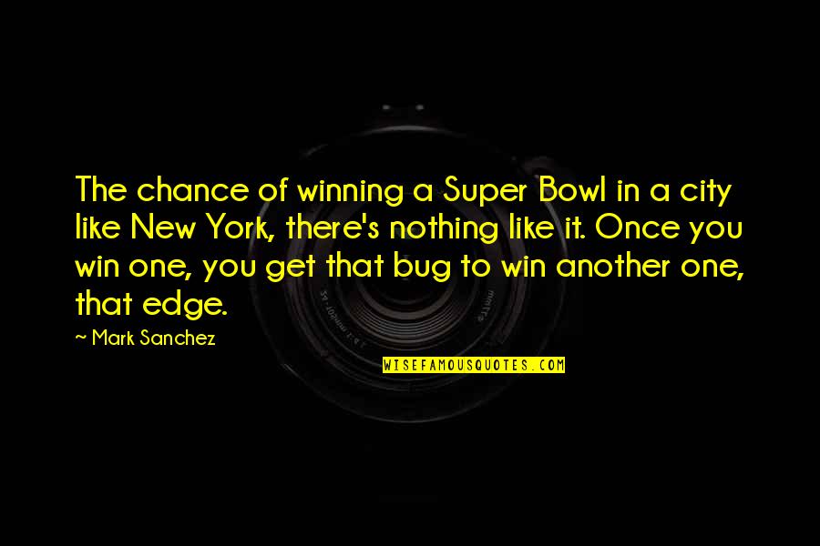 Defining Who You Are Quotes By Mark Sanchez: The chance of winning a Super Bowl in
