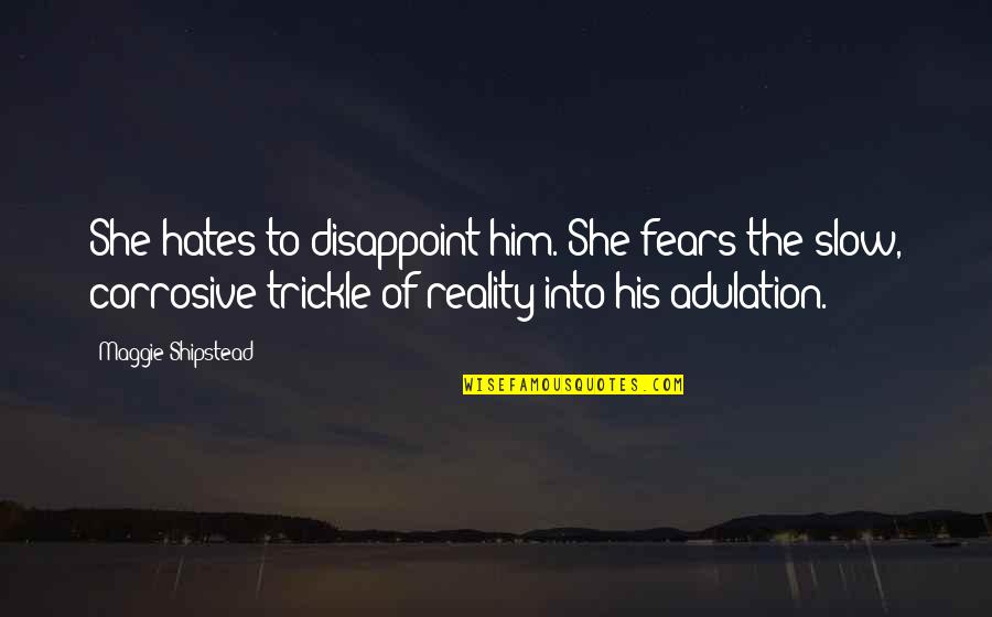 Defluxion Of Rheum Quotes By Maggie Shipstead: She hates to disappoint him. She fears the