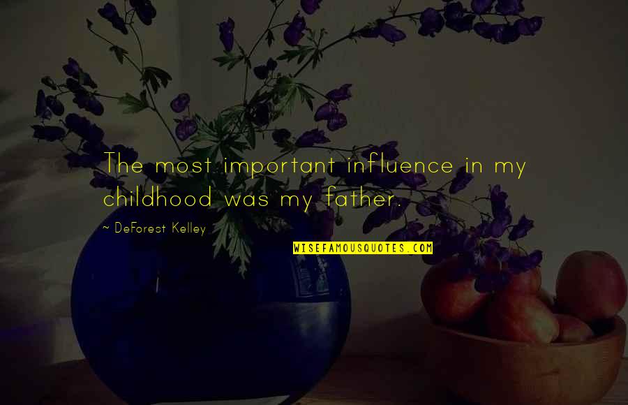 Deforest Kelley Quotes By DeForest Kelley: The most important influence in my childhood was Deforest Kelley Quotes By DeForest Kelley: The most important influence in my childhood was