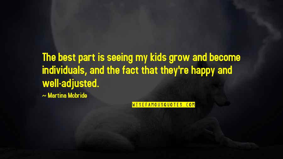 Defraying Quotes By Martina Mcbride: The best part is seeing my kids grow