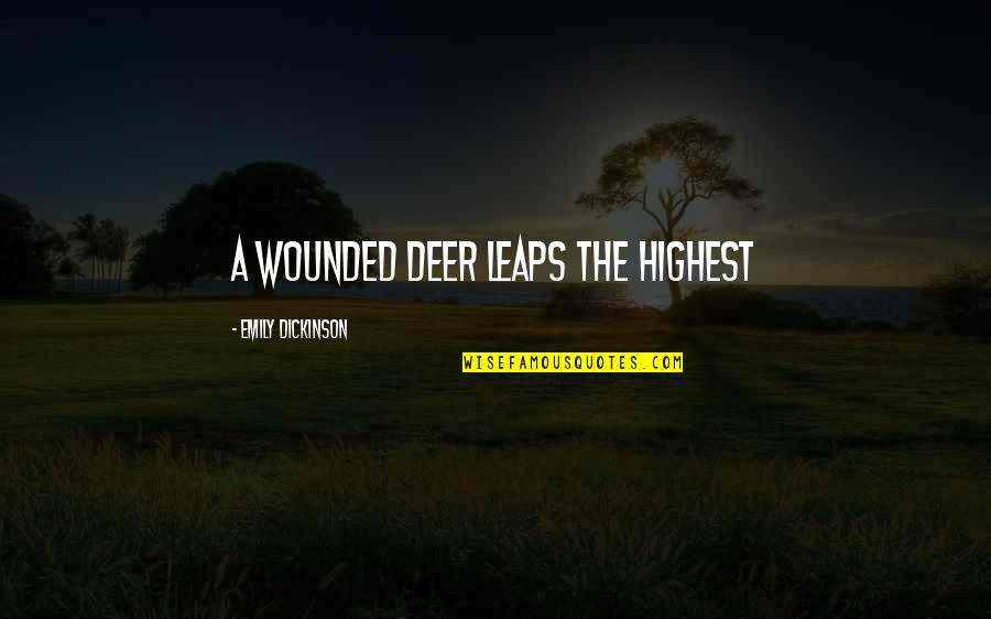Defused Kathi Quotes By Emily Dickinson: A wounded deer leaps the highest Defused Kathi Quotes By Emily Dickinson: A wounded deer leaps the highest