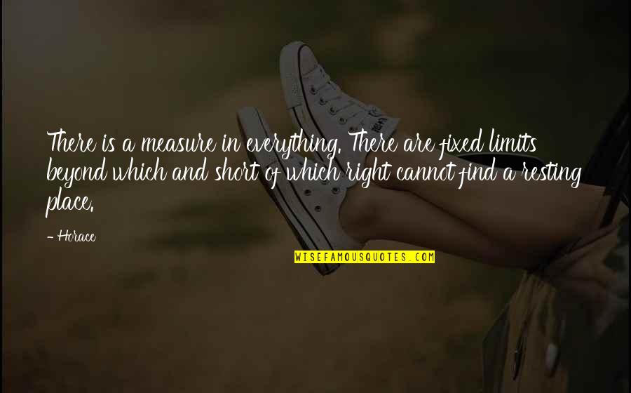 Defying Tradition Quotes By Horace: There is a measure in everything. There are