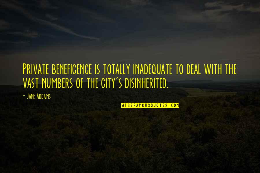 Degenerates Like You Belong Quotes By Jane Addams: Private beneficence is totally inadequate to deal with Degenerates Like You Belong Quotes By Jane Addams: Private beneficence is totally inadequate to deal with