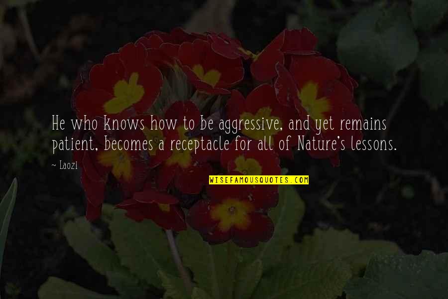 Degetul Mare Quotes By Laozi: He who knows how to be aggressive, and