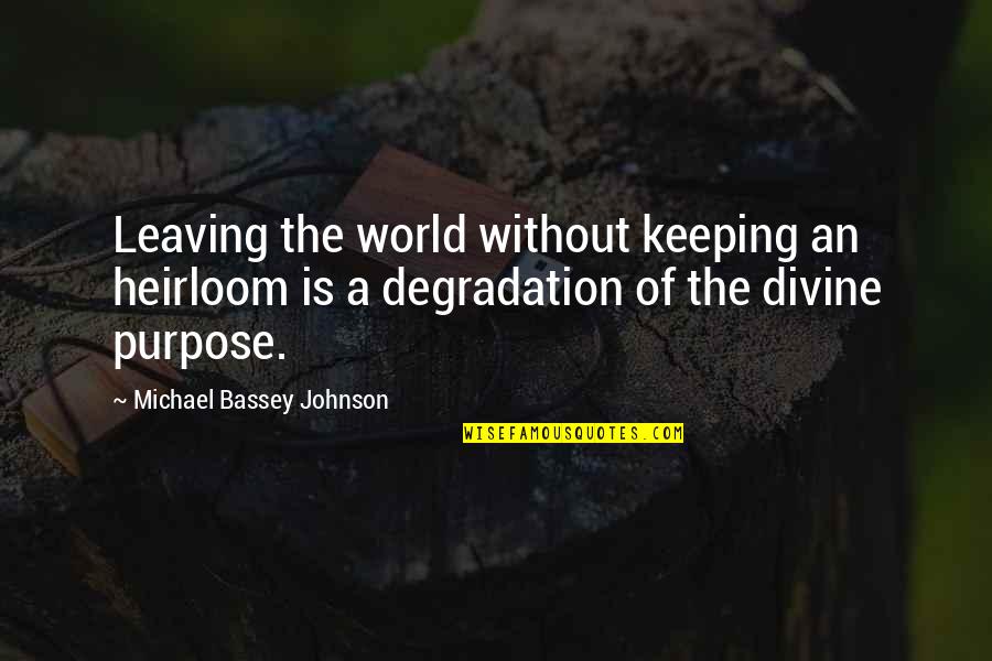 Degradation Quotes By Michael Bassey Johnson: Leaving the world without keeping an heirloom is