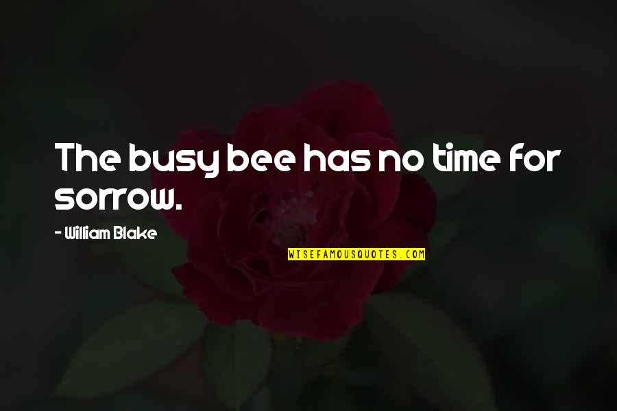 Degrading Others Quotes By William Blake: The busy bee has no time for sorrow. Degrading Others Quotes By William Blake: The busy bee has no time for sorrow.