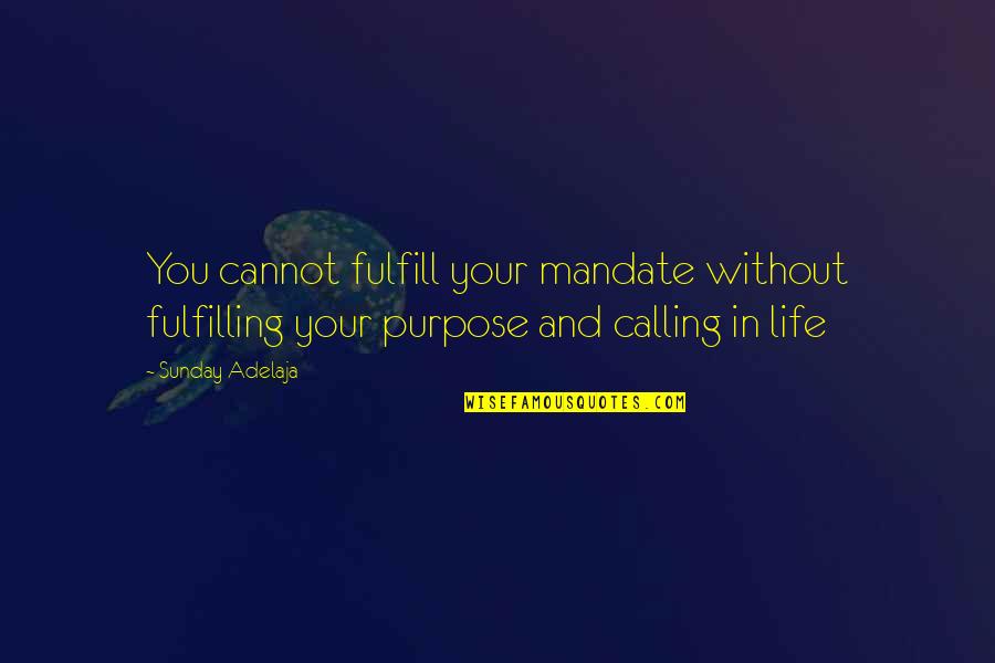 Degrassi Ellie Quotes By Sunday Adelaja: You cannot fulfill your mandate without fulfilling your