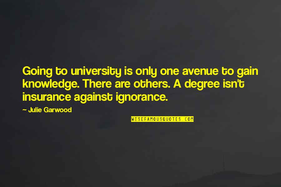 Degree And Ignorance Quotes By Julie Garwood: Going to university is only one avenue to