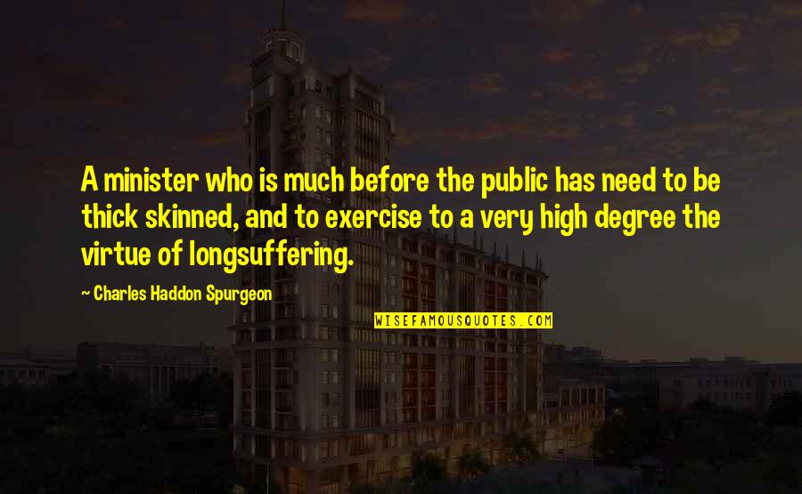 Degree The Quotes By Charles Haddon Spurgeon: A minister who is much before the public