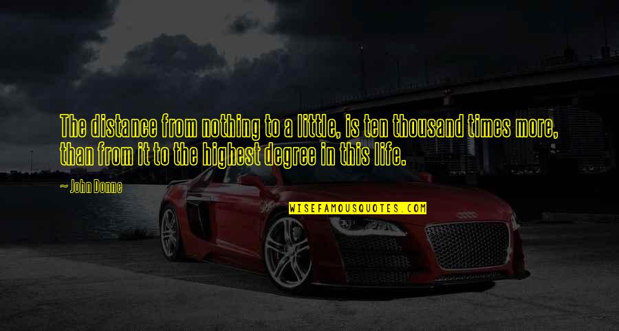 Degree The Quotes By John Donne: The distance from nothing to a little, is