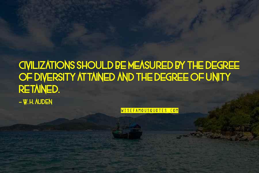 Degree The Quotes By W. H. Auden: Civilizations should be measured by the degree of