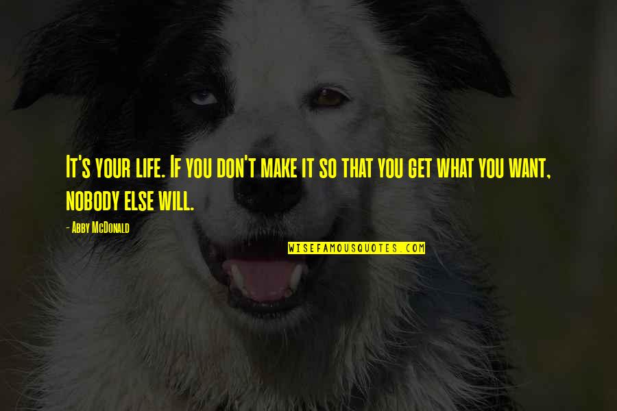 Degrelle Youtube Quotes By Abby McDonald: It's your life. If you don't make it Degrelle Youtube Quotes By Abby McDonald: It's your life. If you don't make it