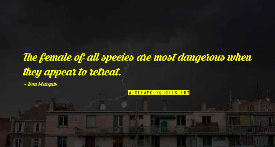 Degtyareva Quotes By Don Marquis: The female of all species are most dangerous