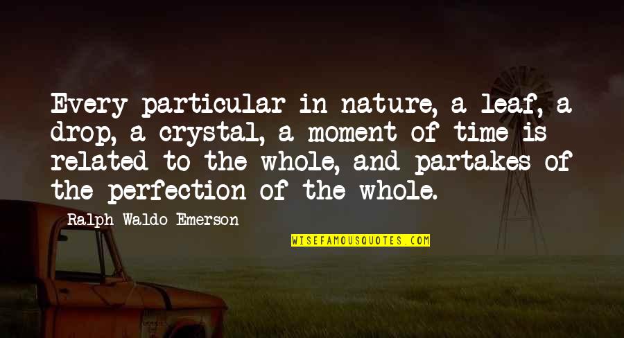 Dehra Quotes By Ralph Waldo Emerson: Every particular in nature, a leaf, a drop,