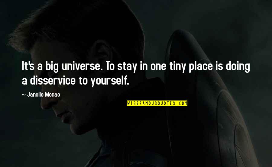 Dehumanizing Itatrain Quotes By Janelle Monae: It's a big universe. To stay in one