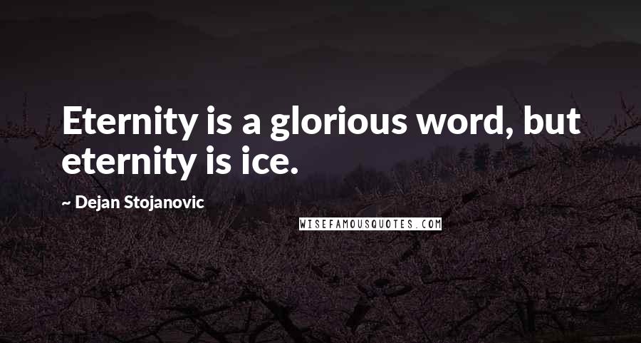 Dejan Stojanovic quotes: Eternity is a glorious word, but eternity is ice.