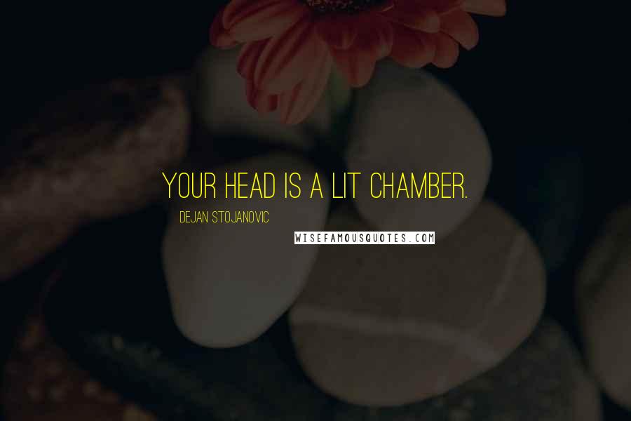 Dejan Stojanovic quotes: Your head is a lit chamber.