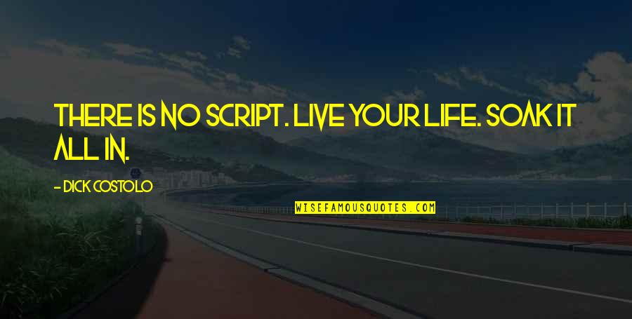 Dekkar Quotes By Dick Costolo: There is no script. Live your life. Soak